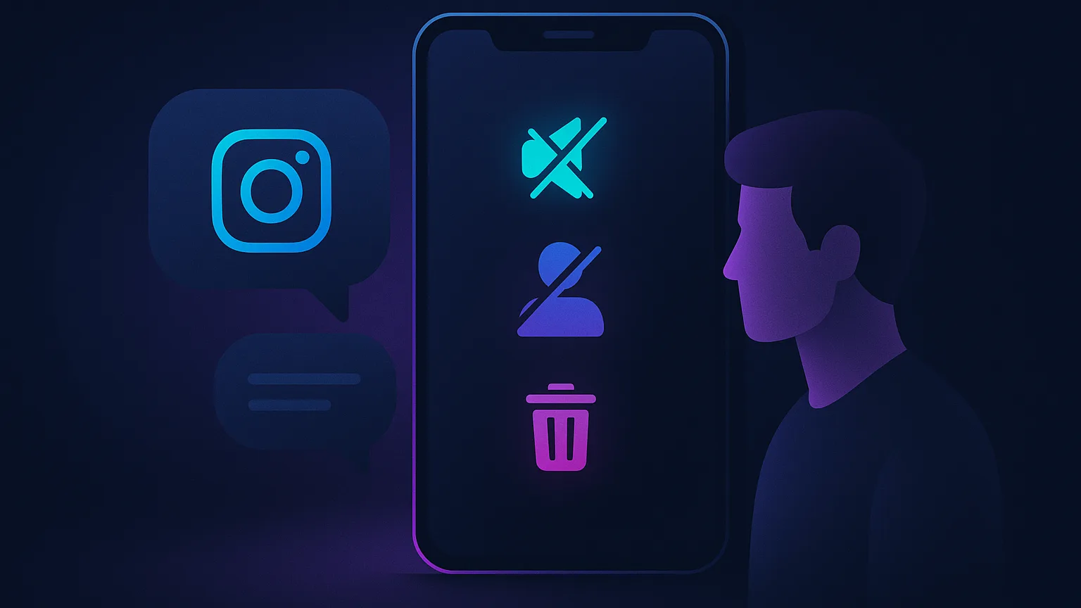 فرق Mute، Restrict، Block و Delete در دایرکت اینستاگرام چیست؟